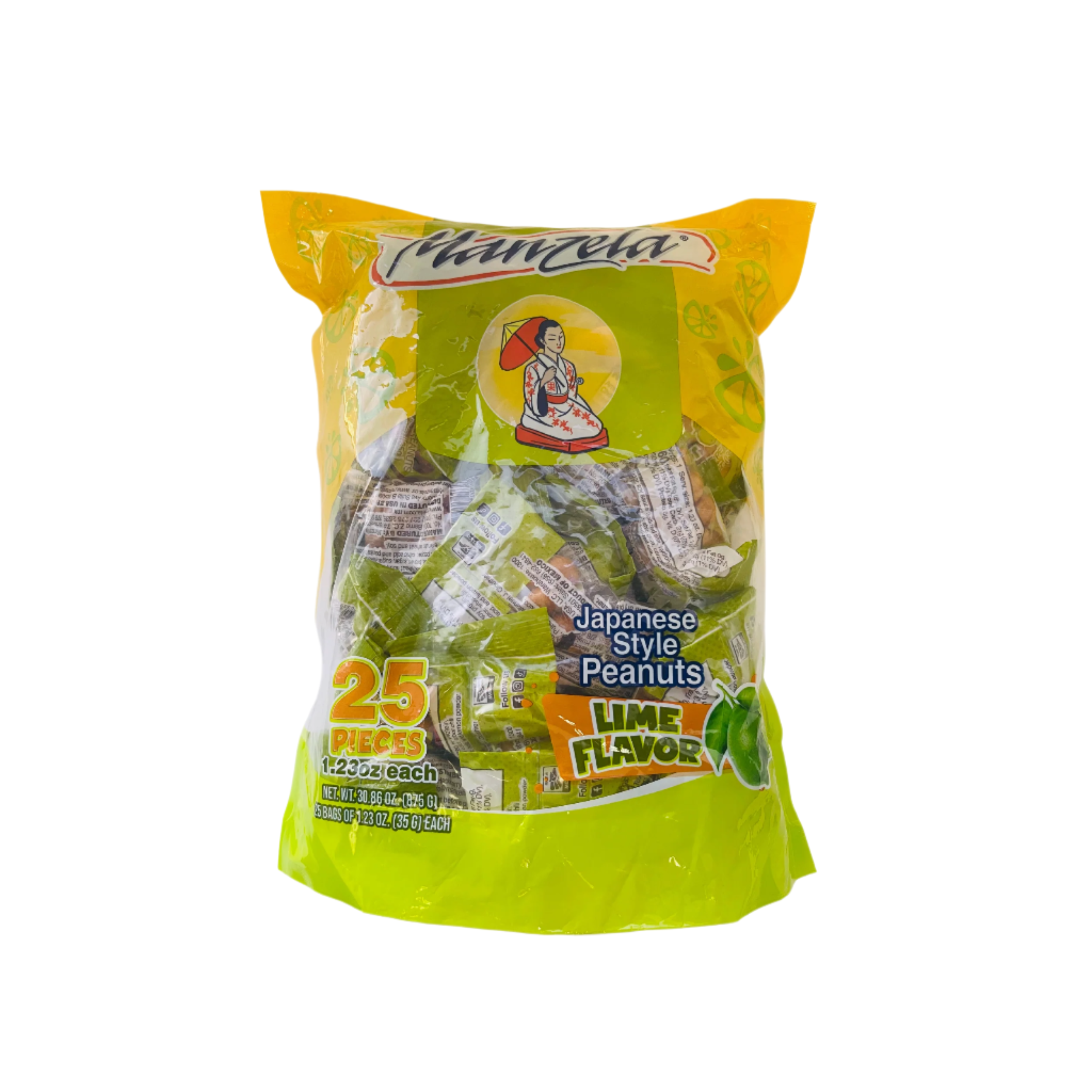 manzela japanese peanuts with lime 25 pieces